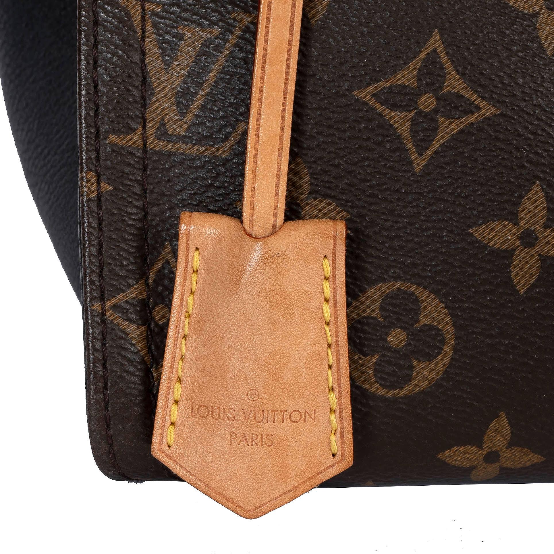 LOUIS VUITTON black & brown Monogram Canvas GAIA Hobo Bag For Sale 2