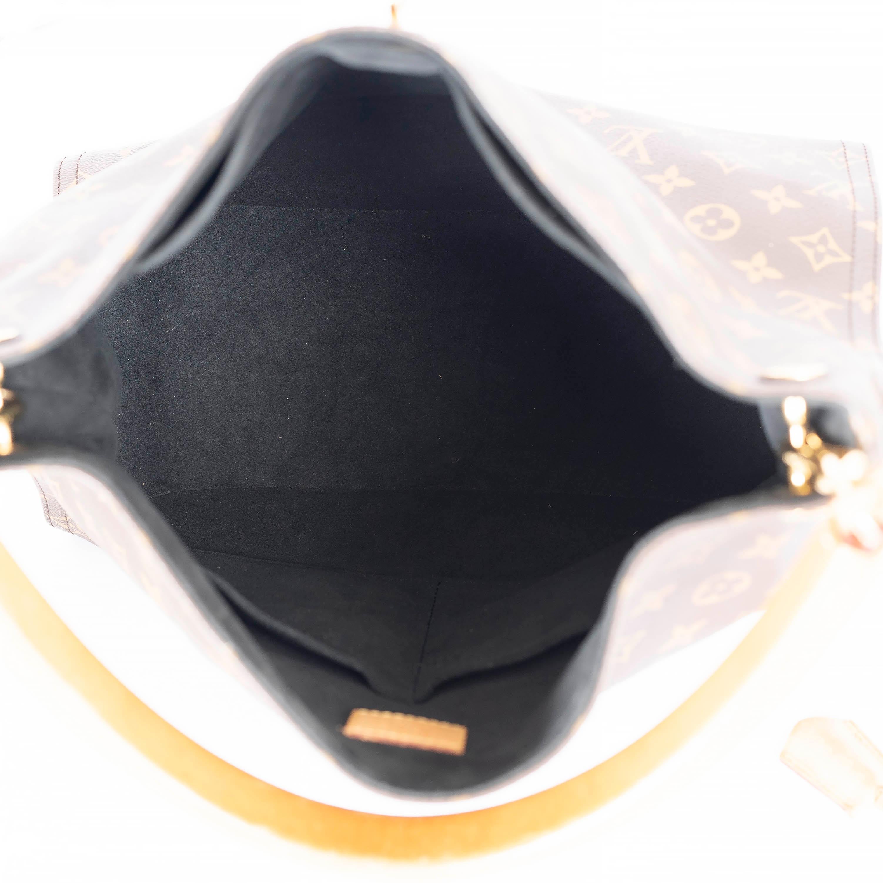 LOUIS VUITTON black & brown Monogram Canvas GAIA Hobo Bag For Sale 3