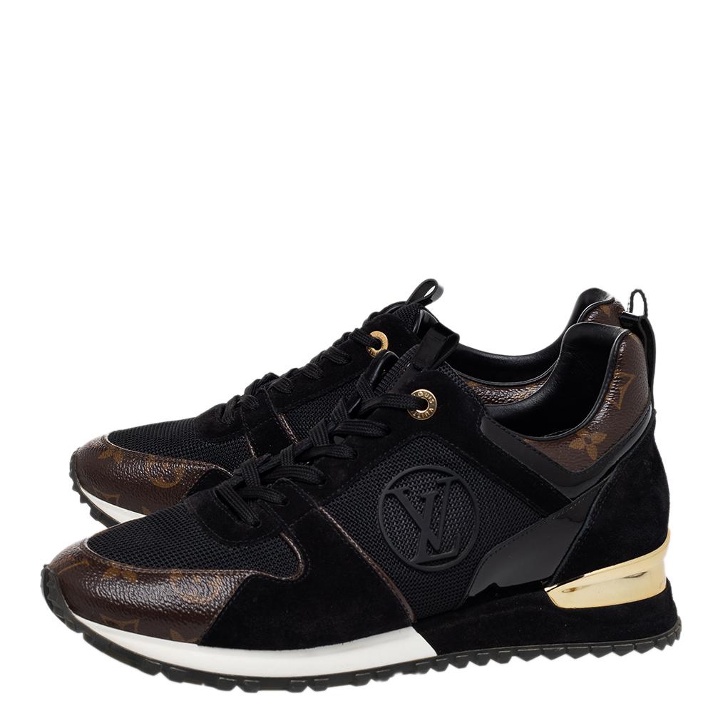 Louis Vuitton Black/Brown Monogram Canvas Run Away Low Top Sneakers Size 40 2