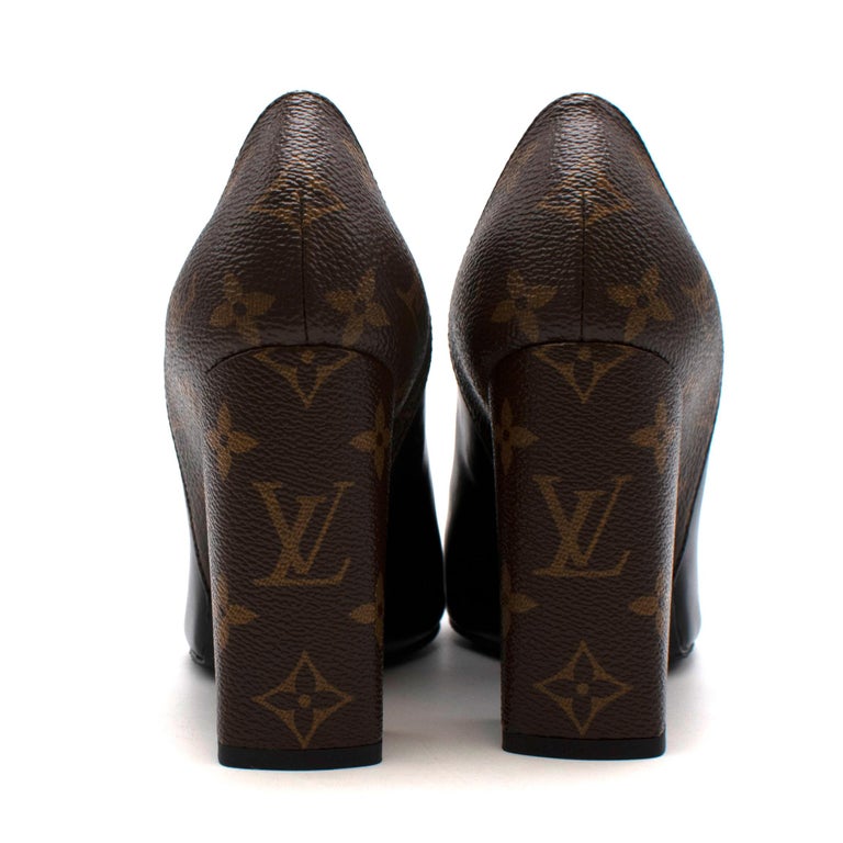 Louis Vuitton Black and Brown Monogram Matchmake Pumps - Size 37.5