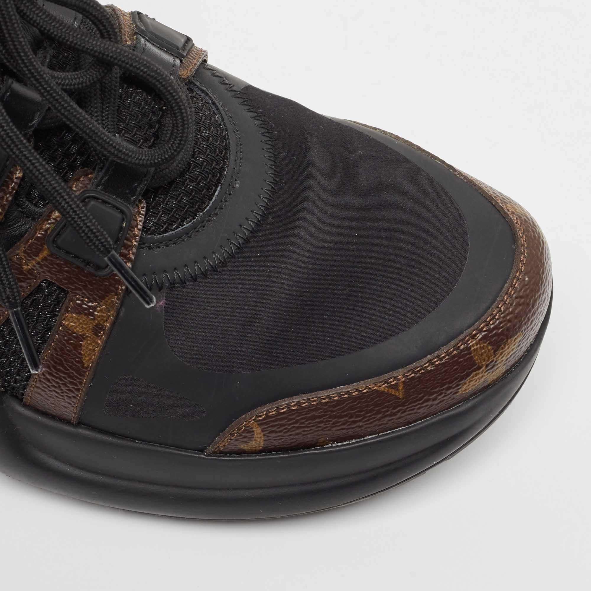 Louis Vuitton Black/Brown Nylon, Leather Archlight Sneakers Size 40 For Sale 4