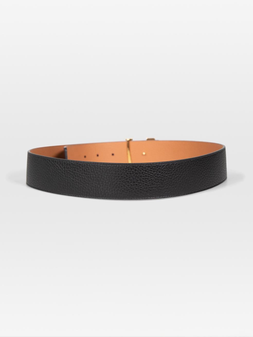 Louis Vuitton Black & Brown Reversible Gold LV Belt In Good Condition For Sale In London, GB
