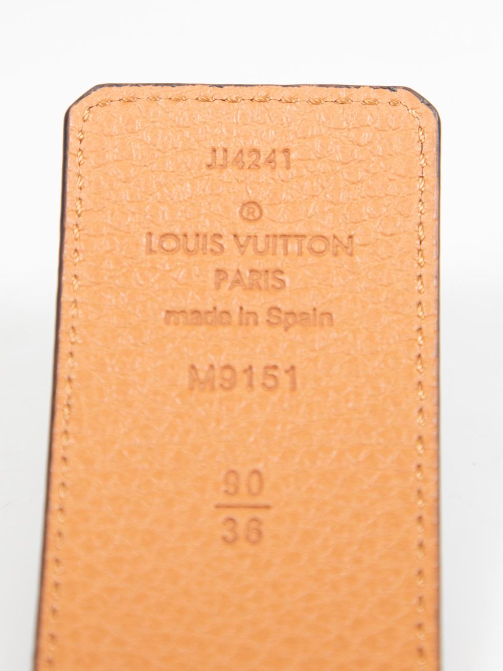 Louis Vuitton Black & Brown Reversible Gold LV Belt For Sale 3