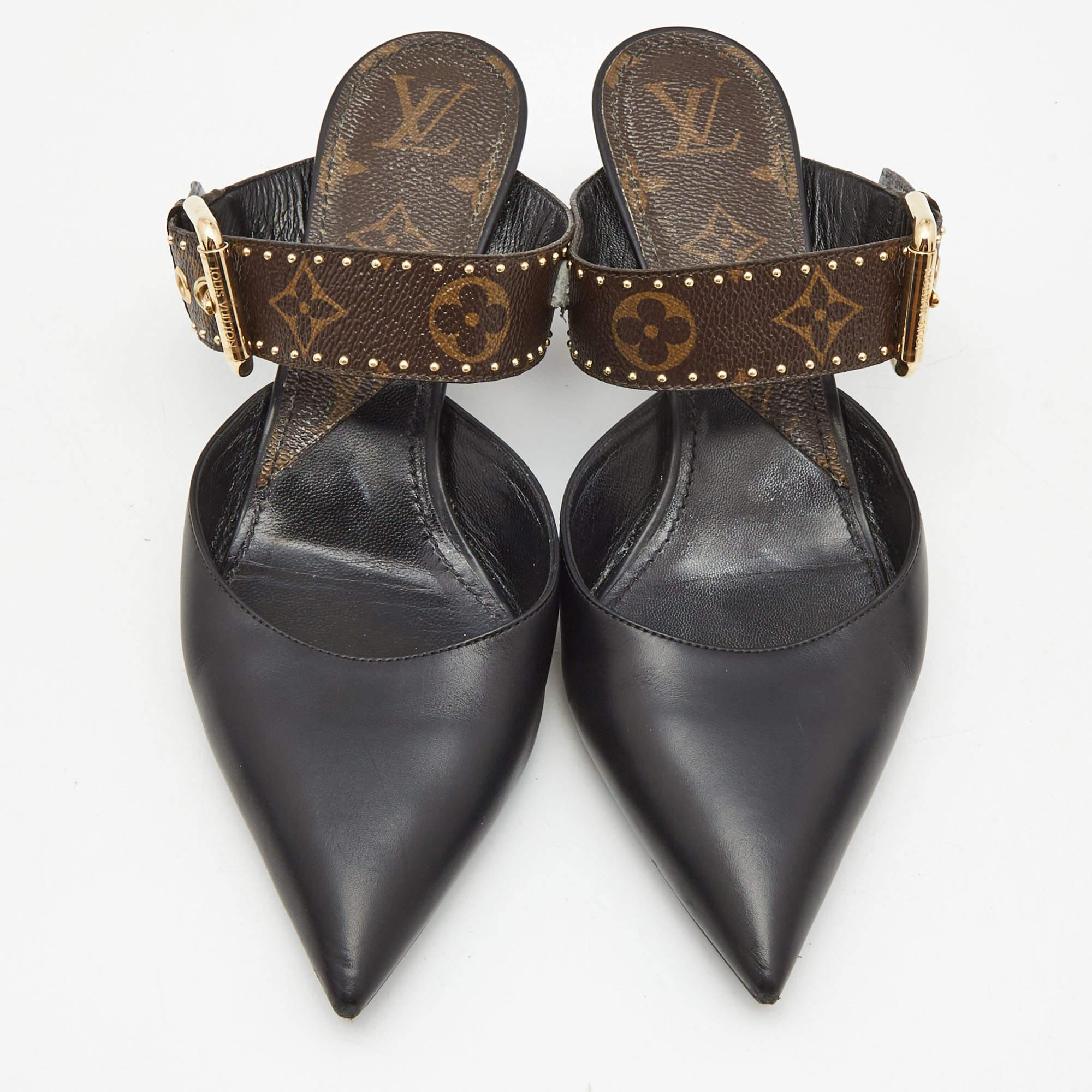 Louis Vuitton multicolor monogram chunky heel mule sandals size 37 used