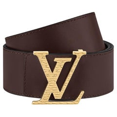 Louis Vuitton Black Brown Taurillon Leather LV Frosted 40mm Reversible Belt