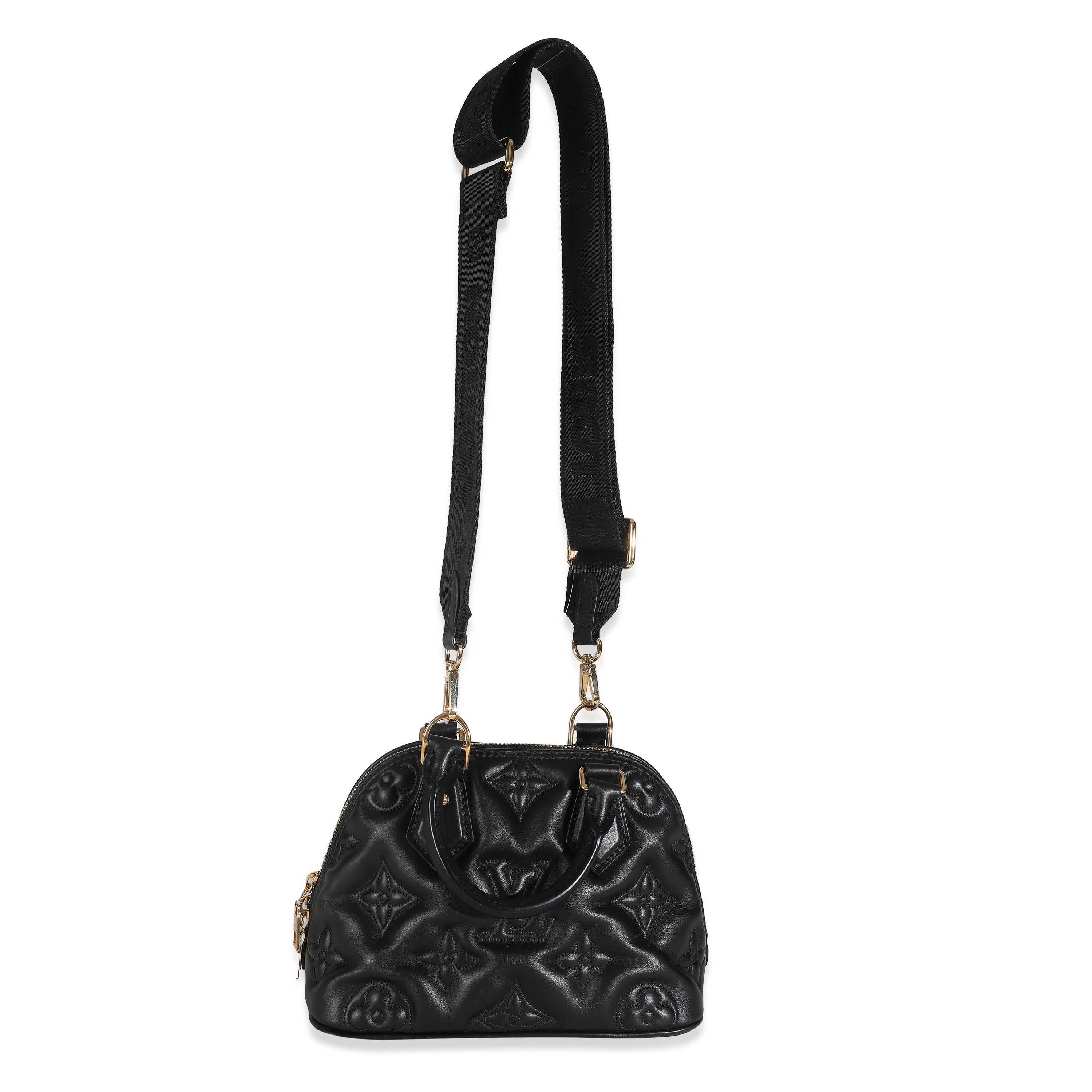Louis Vuitton Alma BB in pelle di vitello nera a bolle d'aria 1