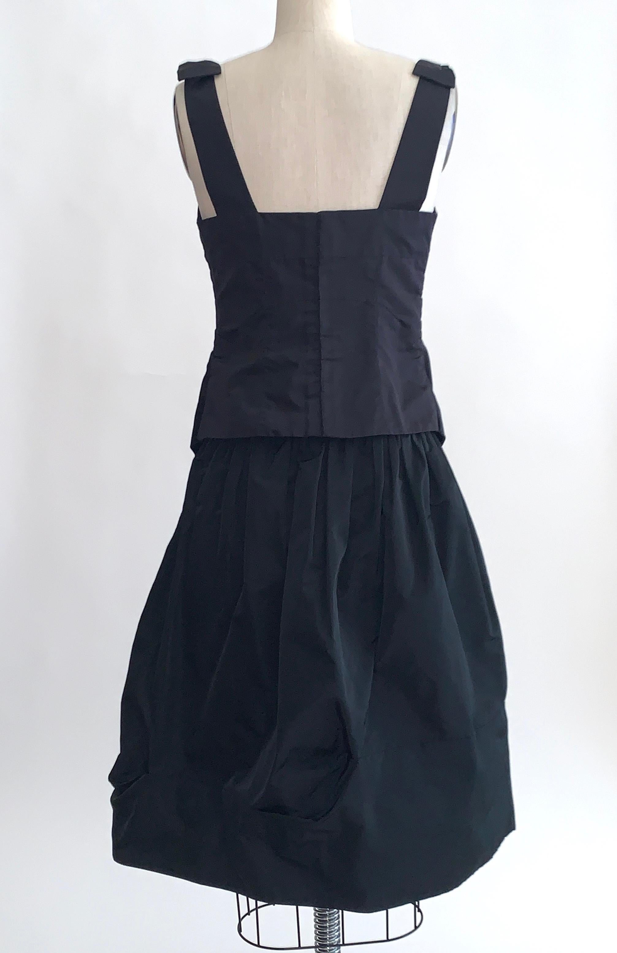 Noir Louis Vuitton - Ensemble bustier et jupe noir avec nœud sur les épaules en vente