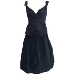 Louis Vuitton - Set canotta e gonna bustier nera con fiocco sulle spalle