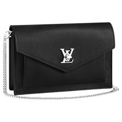 Louis Vuitton Black Calf Leather Mylockme Chain Pochette 
