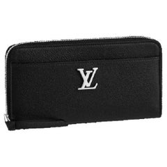 Louis Vuitton Black Calf Leather Zippy Lockme Wallet
