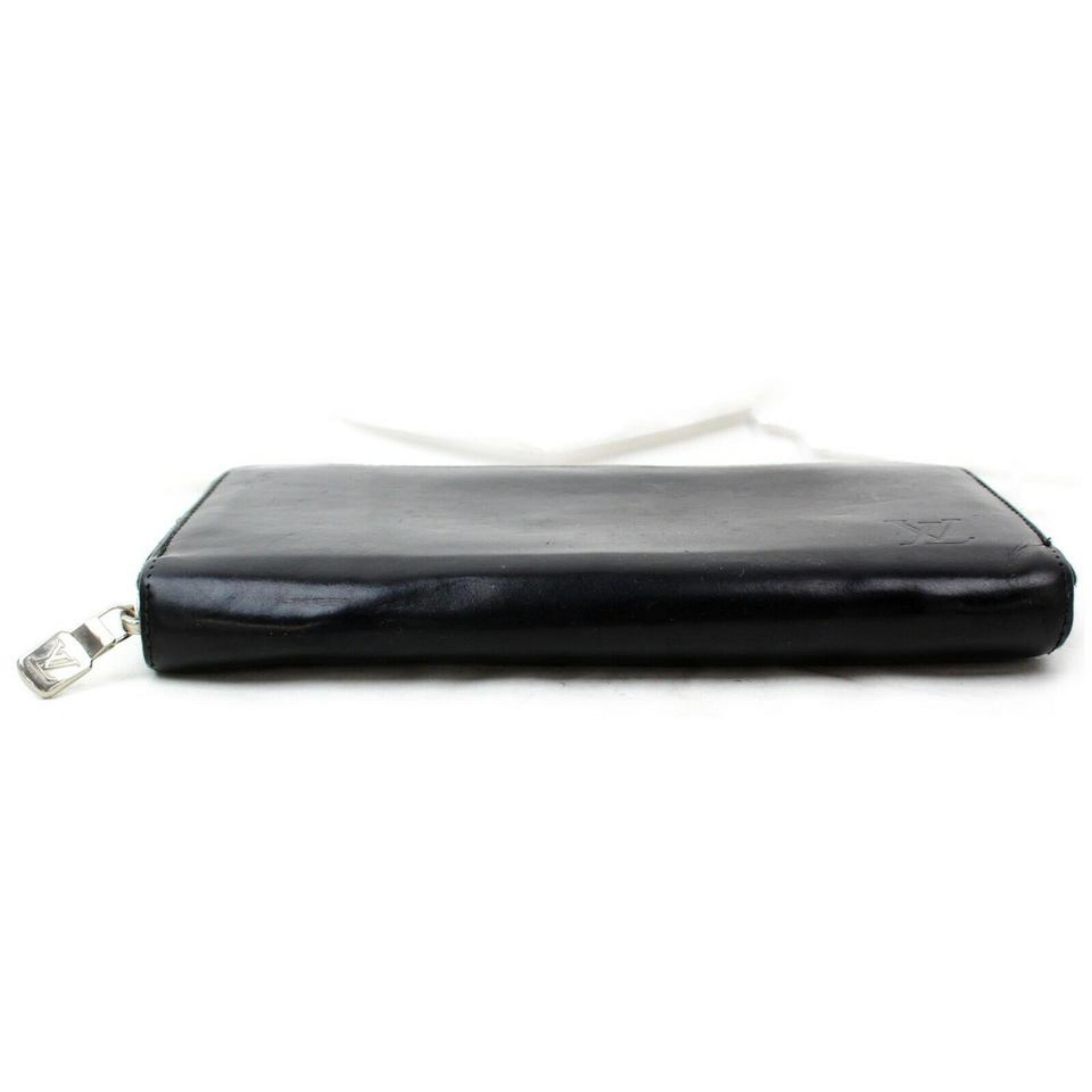 Louis Vuitton Black Calf Leather Zippy Zip Around Long Wallet 856954 2