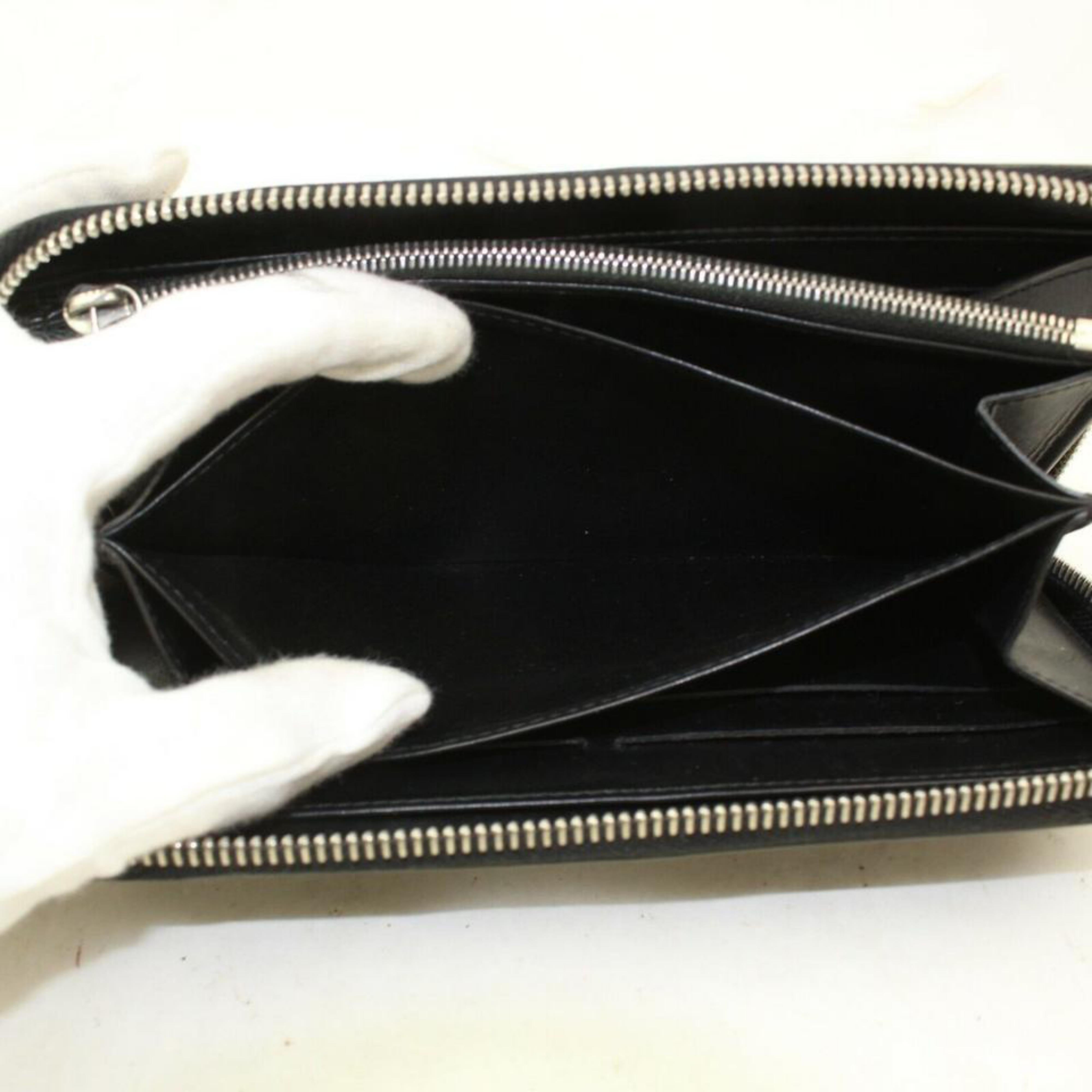 Louis Vuitton Black Calf Leather Zippy Zip Around Long Wallet 856954 3