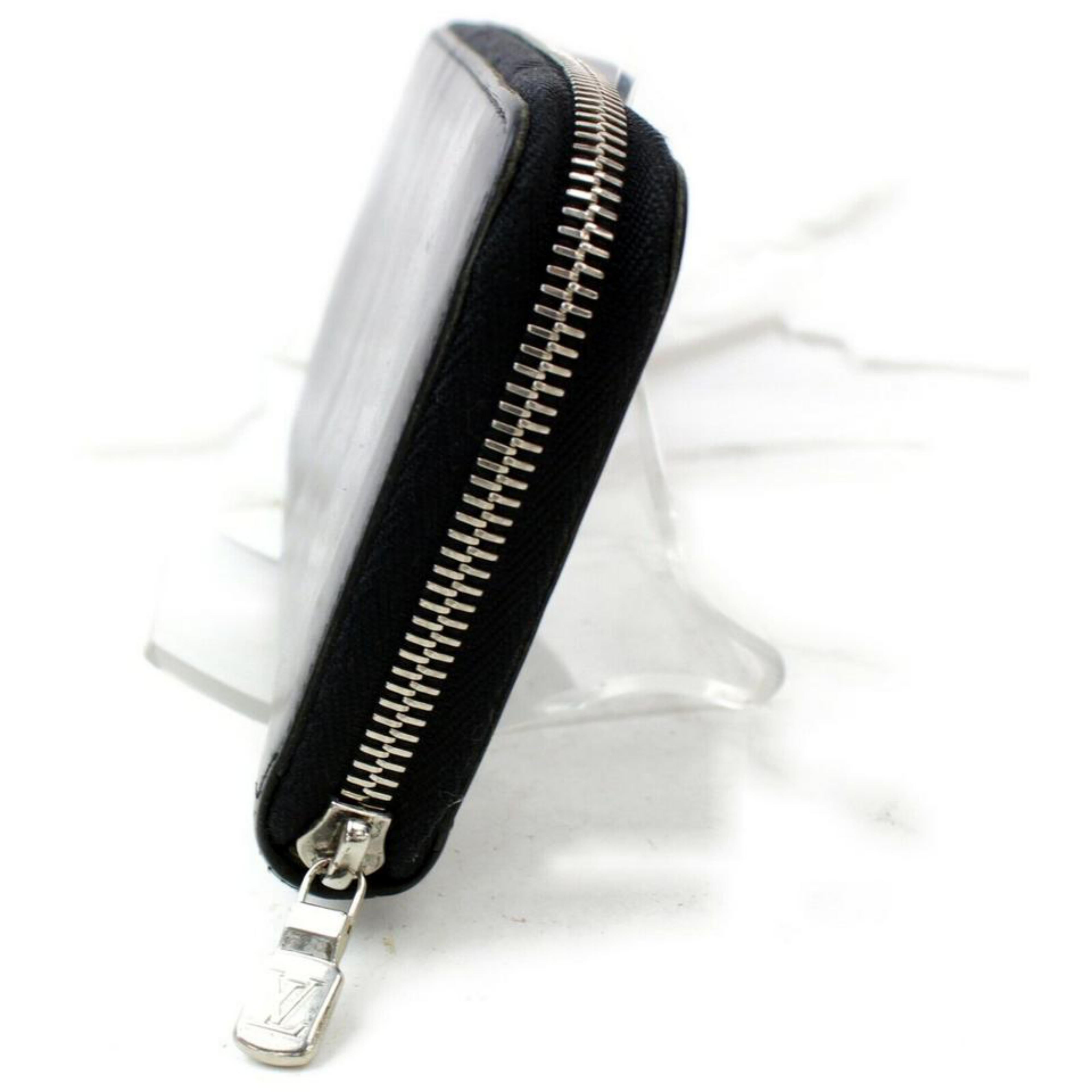 Louis Vuitton Black Calf Leather Zippy Zip Around Long Wallet 856954 4