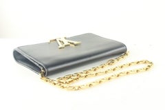 Louis Vuitton Black Calfskin Chain Louise MM Crossbody 9LK919K