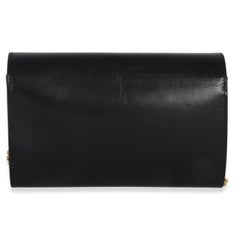Louis Vuitton Black Calfskin Leather Chain Louise Clutch MM