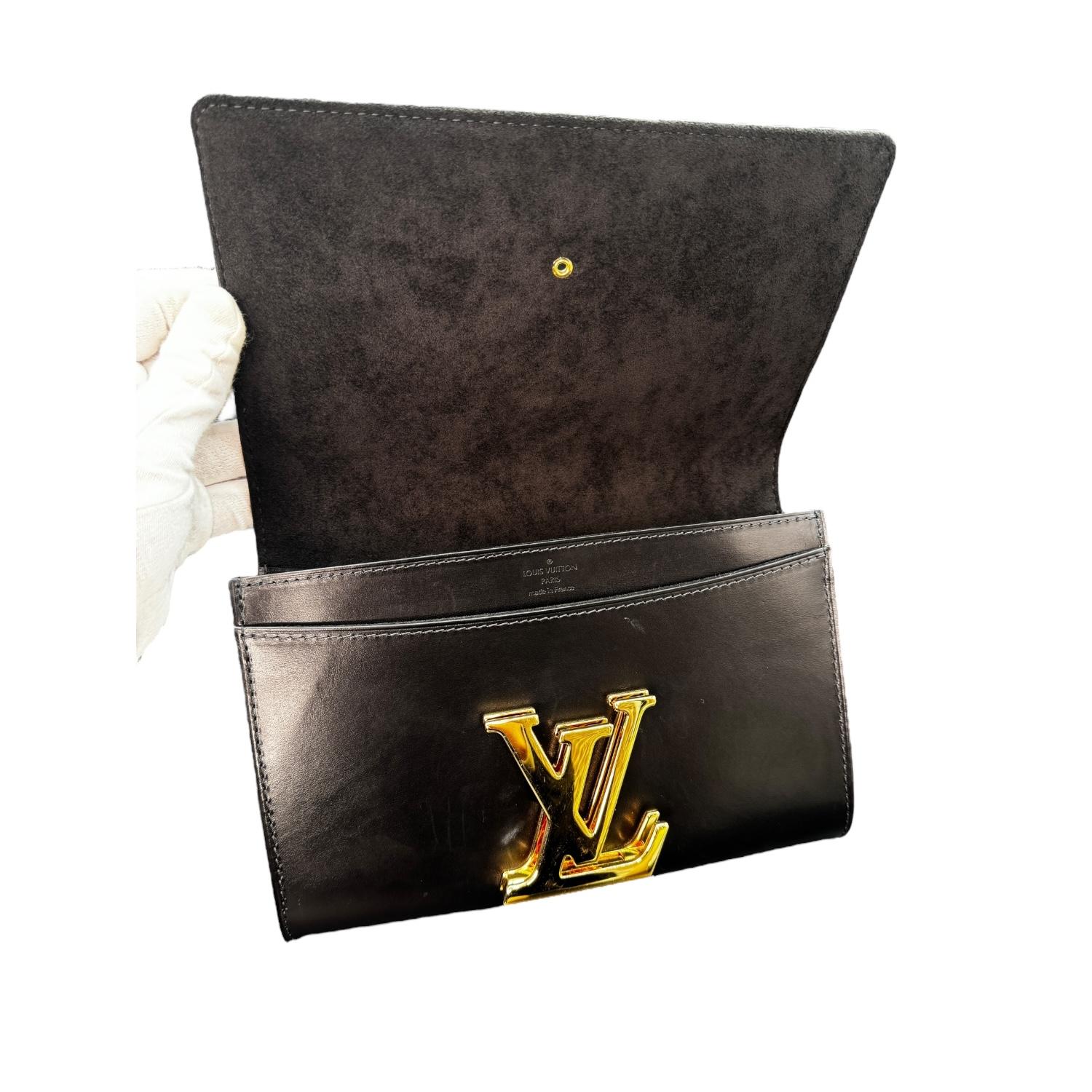 Louis Vuitton Black Calfskin Leather Chain Louise GM Bag 2
