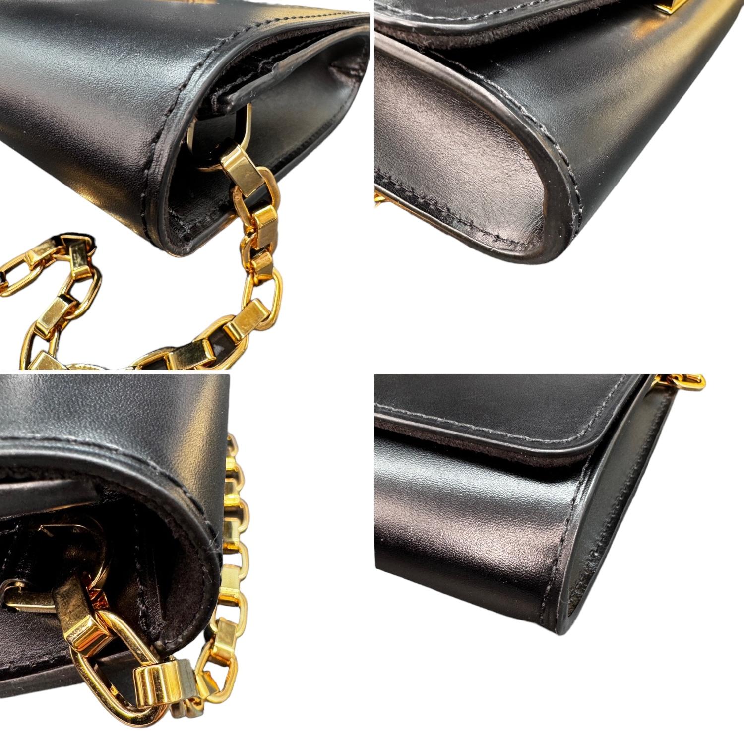 Louis Vuitton Black Calfskin Leather Chain Louise GM Bag 5