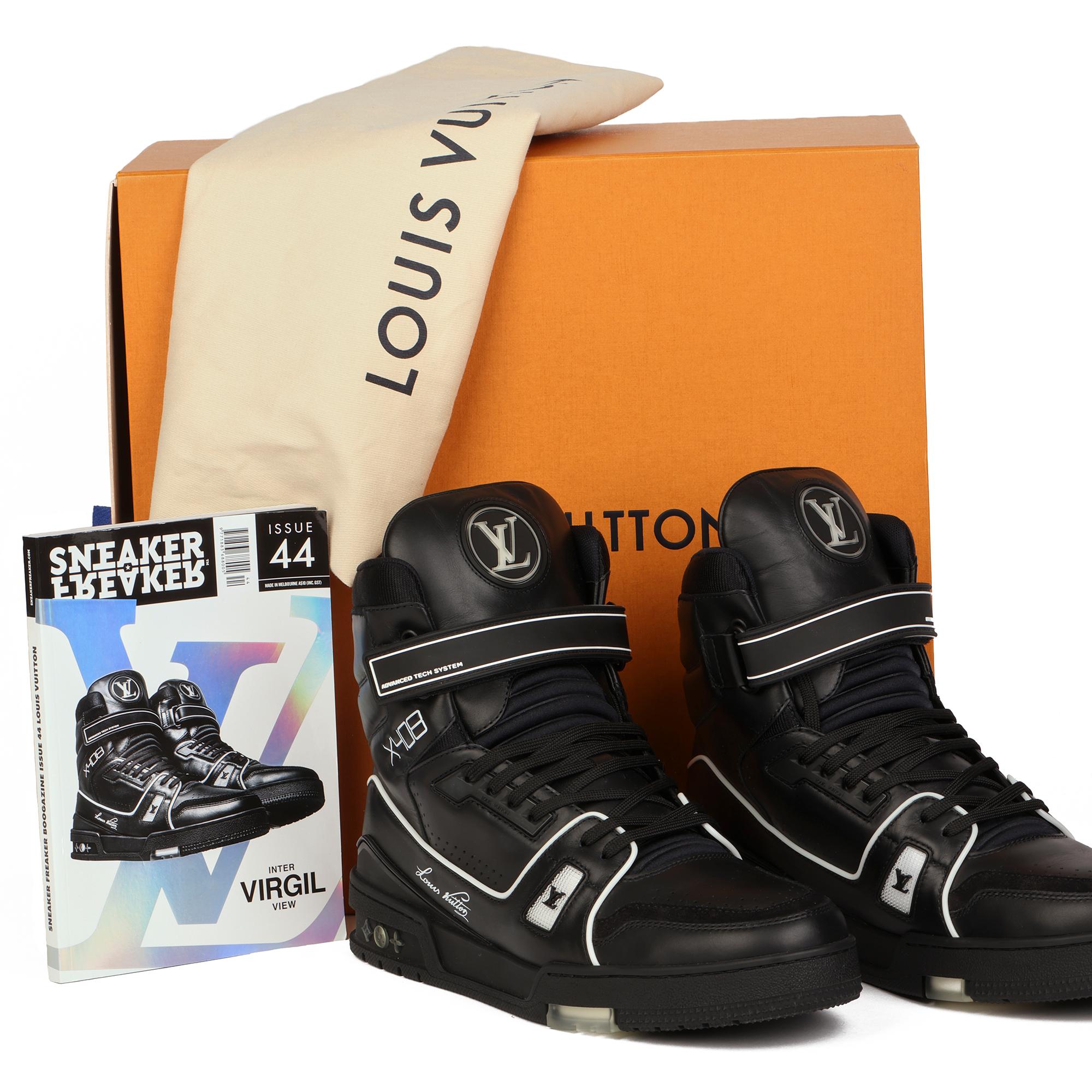 Louis Vuitton Black Calfskin Leather Fiber Optic Light Up X408 High Top Sneakers 3