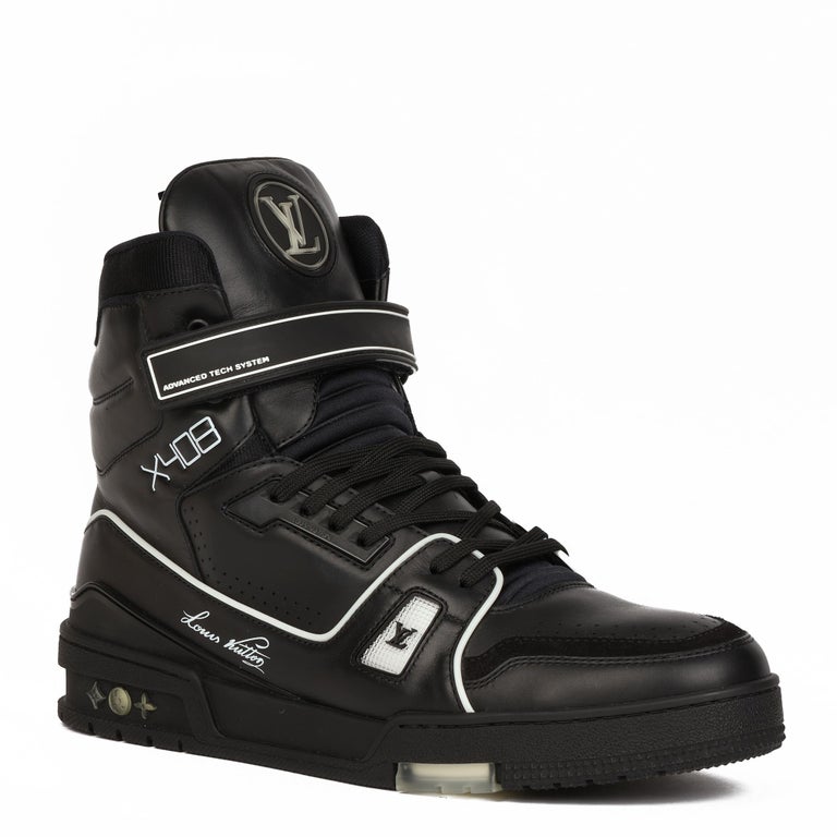 Louis Vuitton Black Calfskin Leather Fiber Optic Light Up X408 High Top  Sneakers at 1stDibs