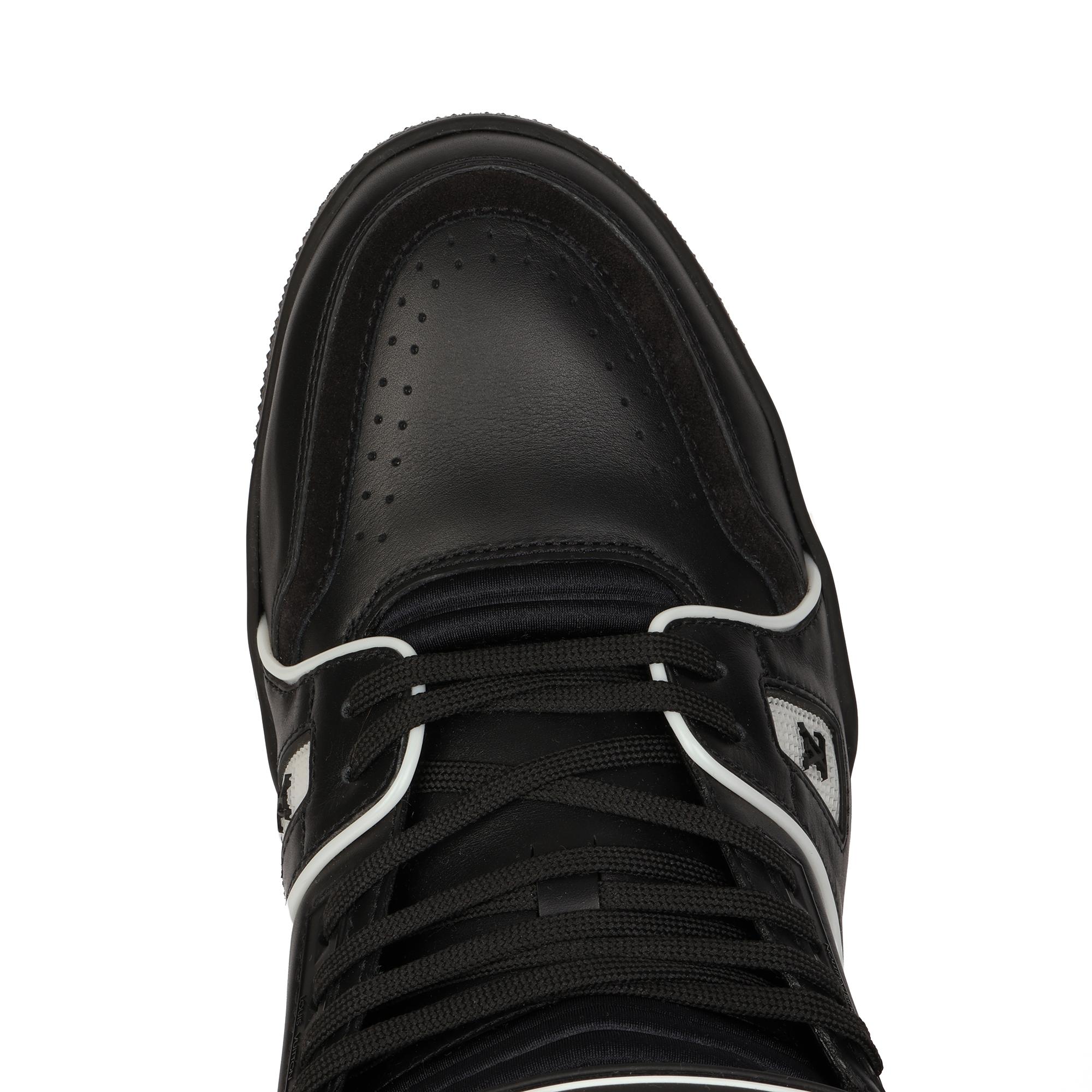 Women's or Men's Louis Vuitton Black Calfskin Leather Fiber Optic Light Up X408 High Top Sneakers