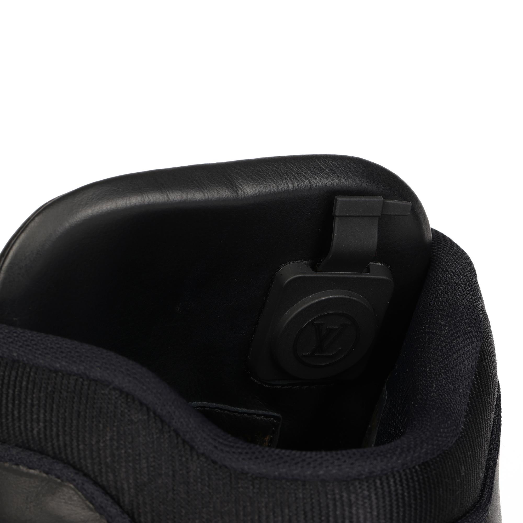 Louis Vuitton Black Calfskin Leather Fiber Optic Light Up X408 High Top Sneakers 1