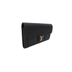 Louis Vuitton Black Calfskin LockMe Long Wallet