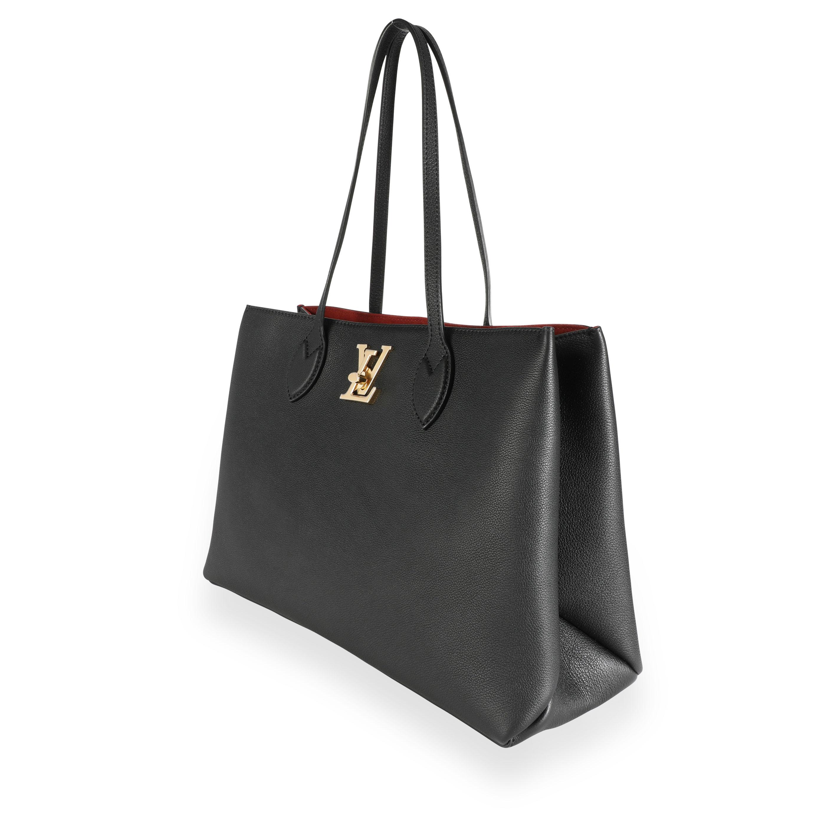 Women's Louis Vuitton Black Calfskin Lockme Shopper