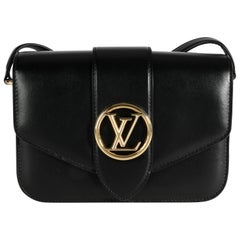 Louis Vuitton Black Calfskin LV Pont 9