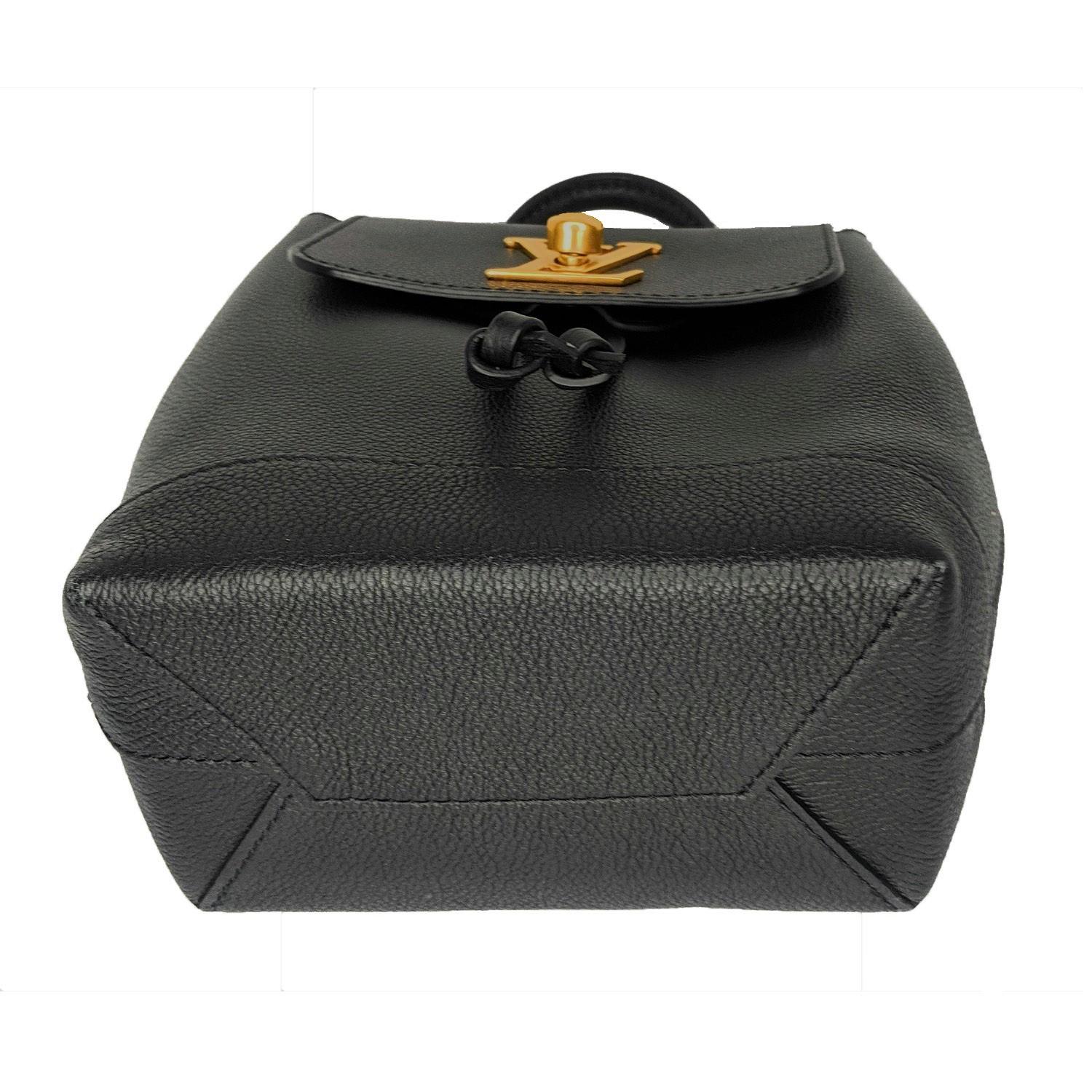 Louis Vuitton Black Calfskin Mini Lockme Backpack In Good Condition In Scottsdale, AZ