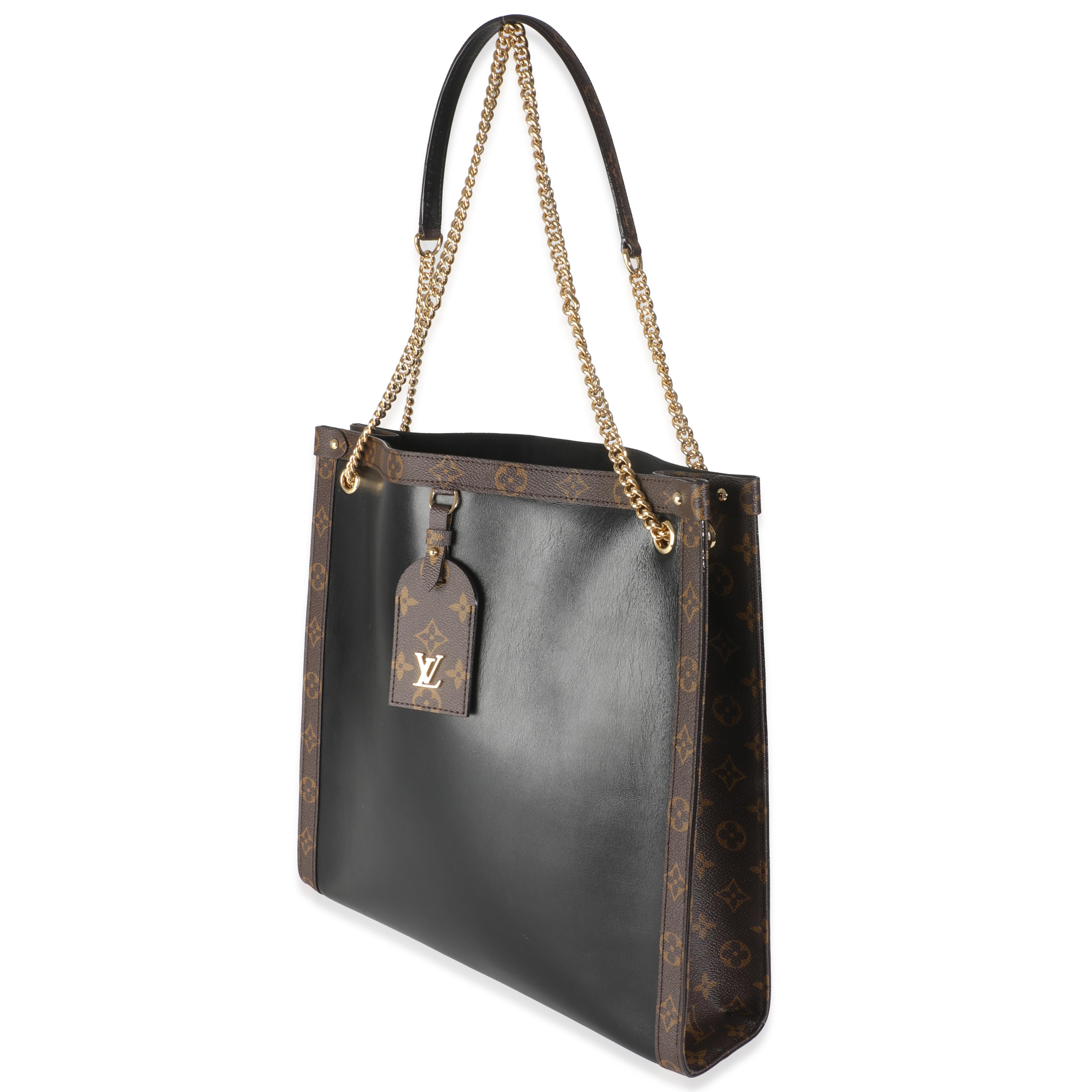 Louis Vuitton Black Calfskin Monogram Canvas Nova MM LV Vibe In Excellent Condition In New York, NY