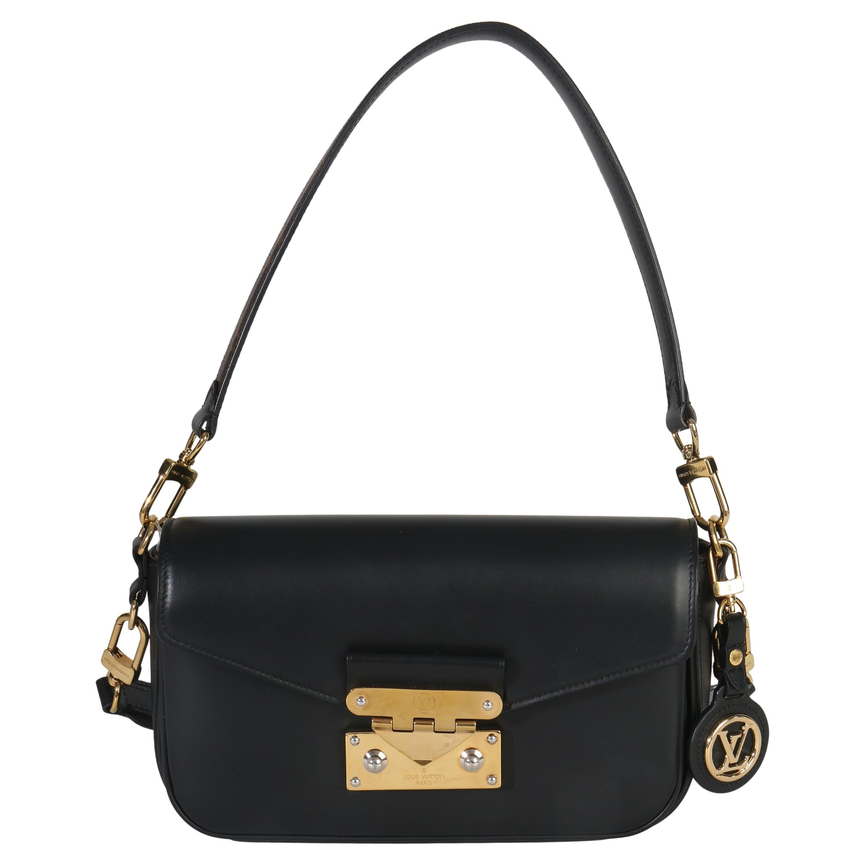 Louis Vuitton Black Calfskin Monogram Swing Bag For Sale