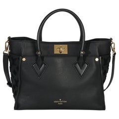 Louis Vuitton Black Calfskin Monogram Tufting On My Side MM