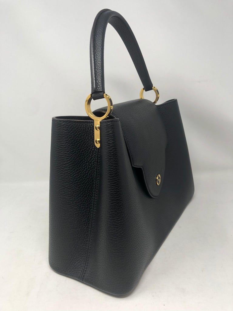 Louis Vuitton Capucines Shoulder Bag, MM, Black Leather
