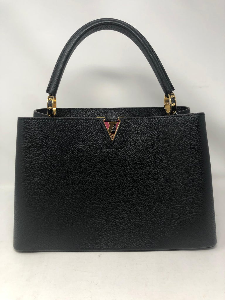 Handbags Louis Vuitton Louis Vuitton Capucines mm Bag in Black Taurillon Leather