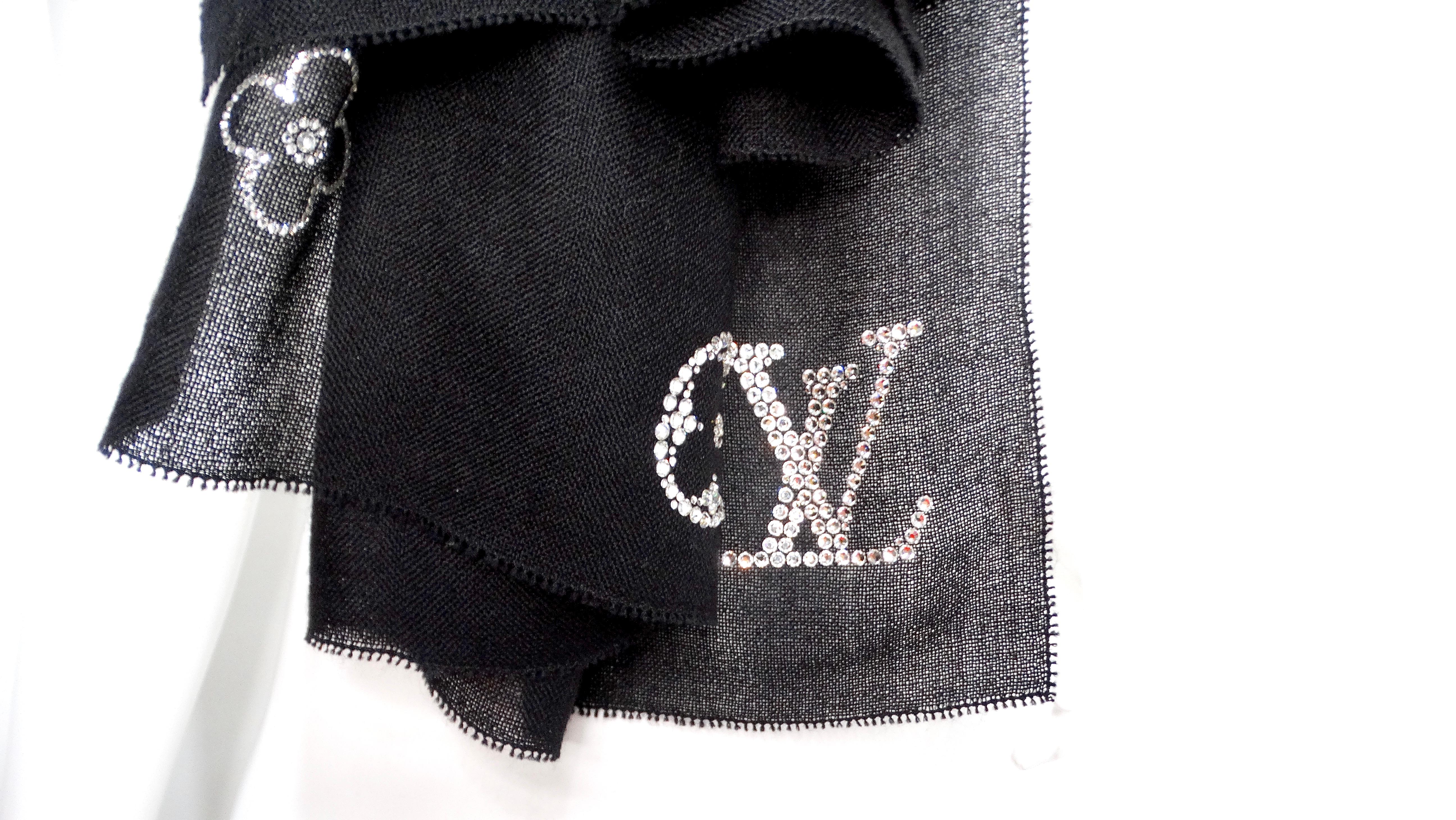 Women's or Men's Louis Vuitton Black Cashmere and Swarovski Crystal 
