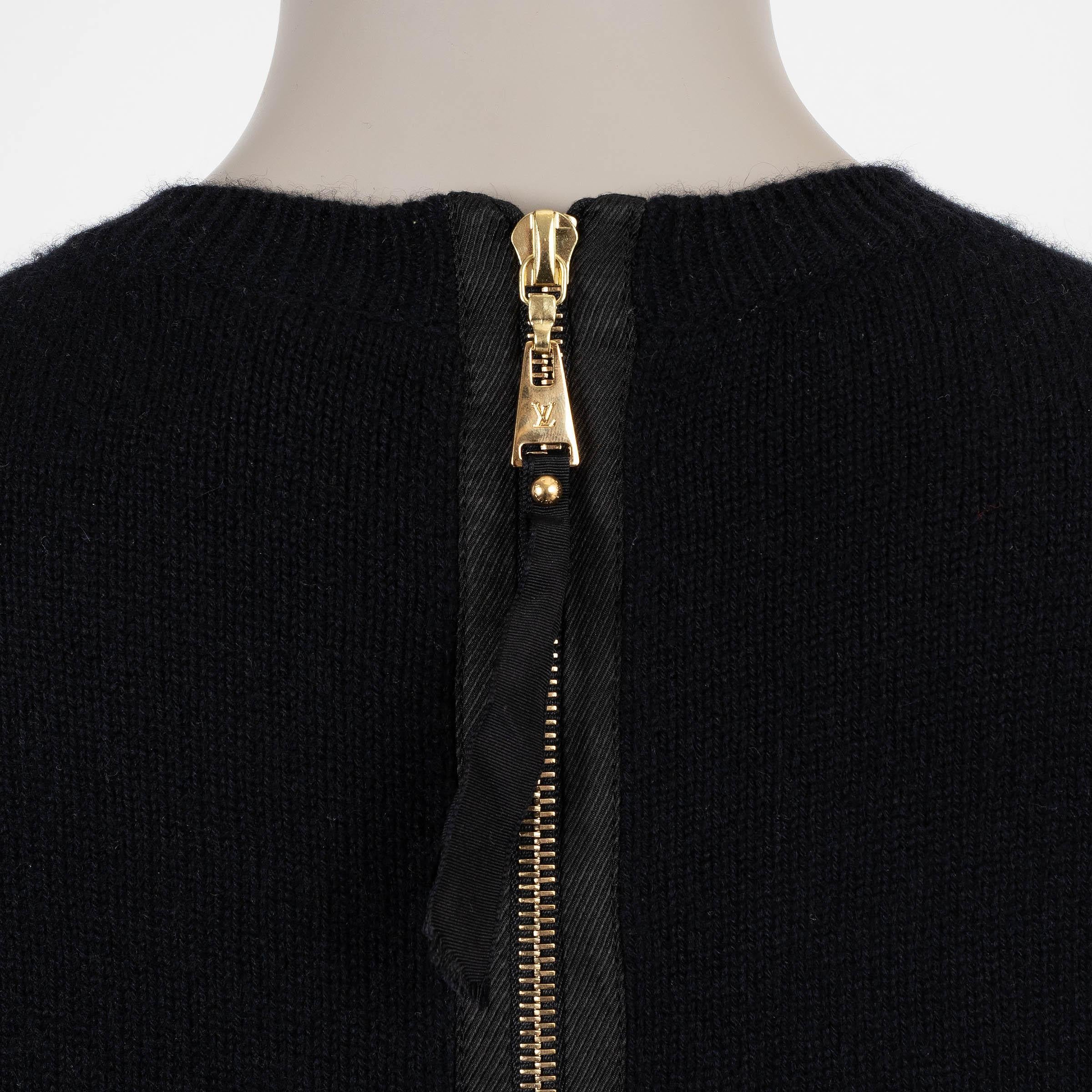 LOUIS VUITTON abito in maglia di cashmere nera XL in vendita 2