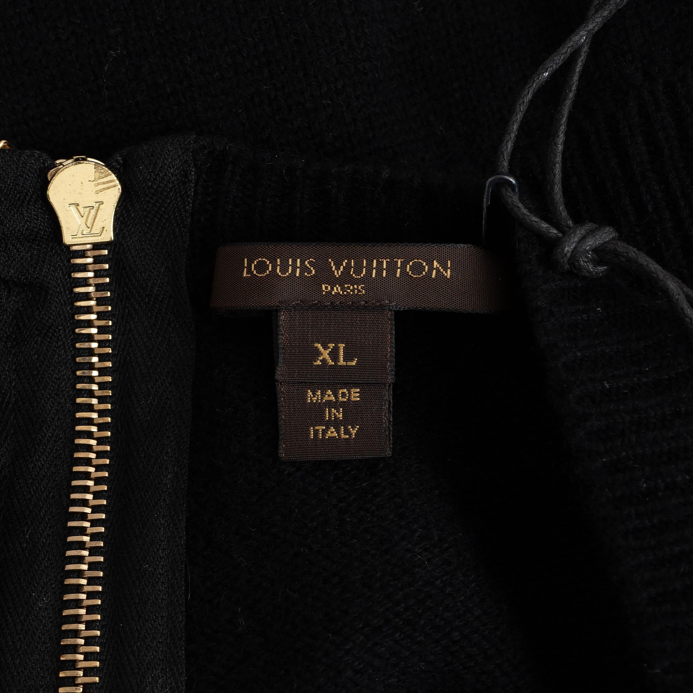 LOUIS VUITTON abito in maglia di cashmere nera XL in vendita 3