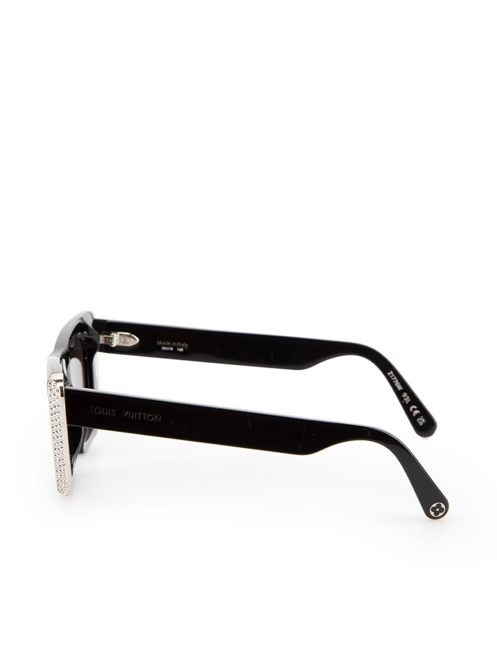 Women's Louis Vuitton Black Cat Eye Crystal Sunglasses