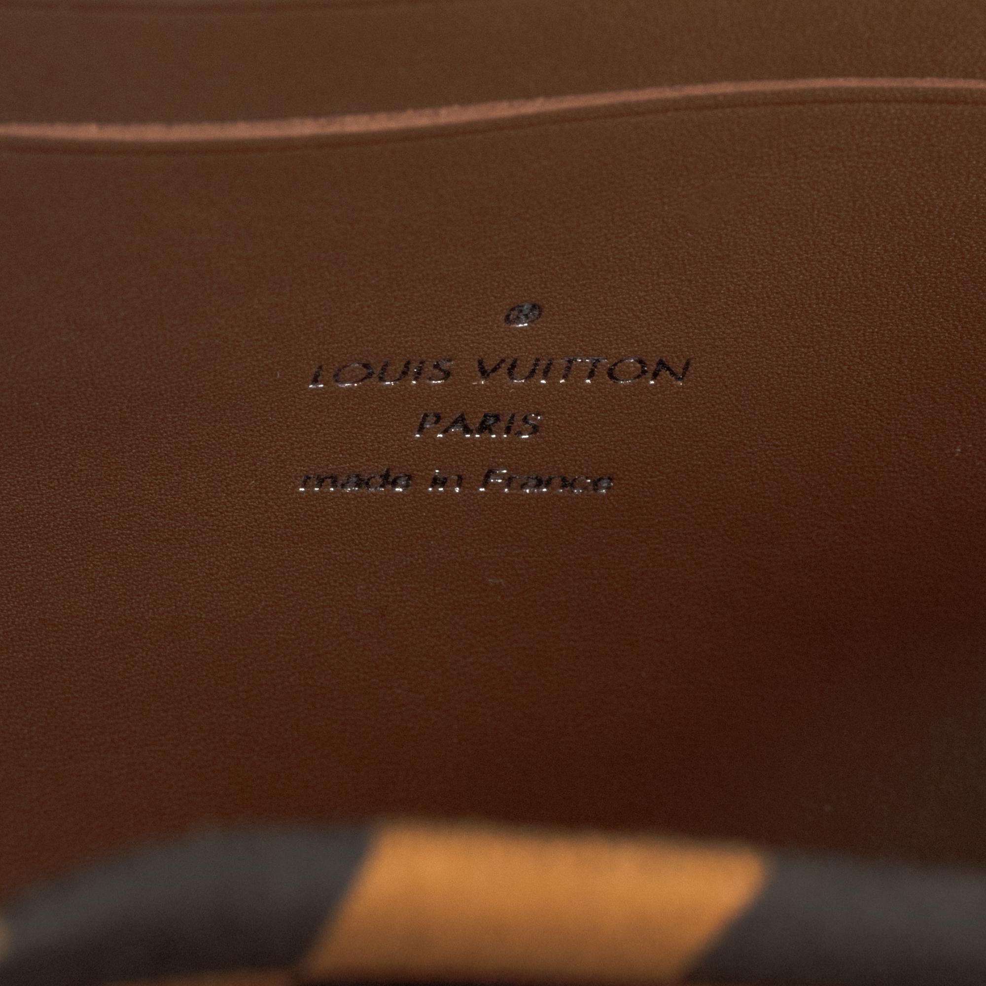 Louis Vuitton Schwarz karierte vertikale Umhängetasche aus Canvas und natürlichem Kalbsleder 2