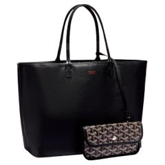 Goyard - Sac Anjou PM en cuir de veau noir Chevroches et toile de Goyardine