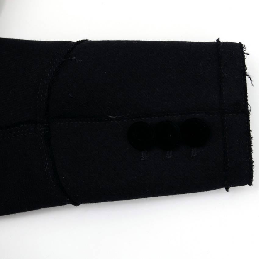 Women's Louis Vuitton Black Coat with Grey Mink Collar - Size US 6 For Sale