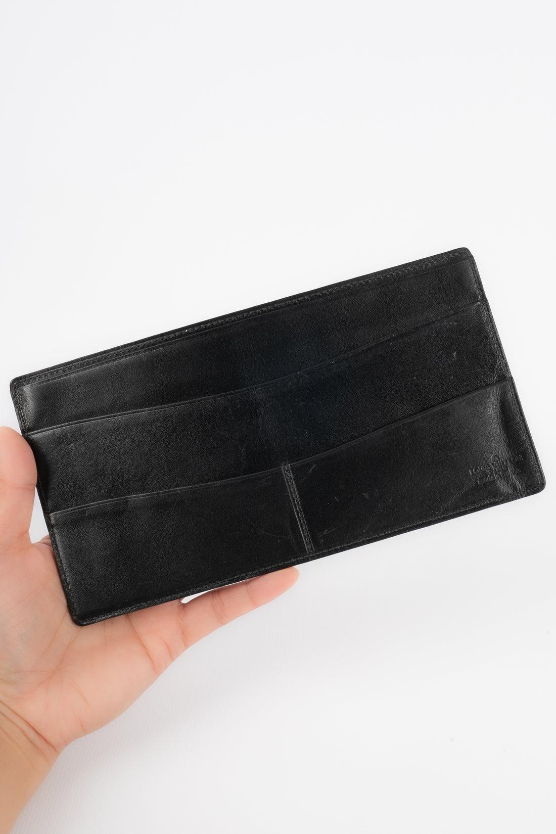 Louis Vuitton Black Cob Leather Card Holder For Sale 1
