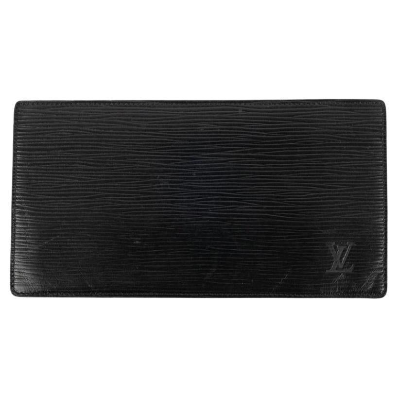 Louis Vuitton Black Cob Leather Card Holder For Sale