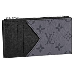 Virgil Abloh Blue and White Cowhide Everyday LV Double Card Holder, 2021