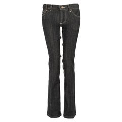 Louis Vuitton Black Contrast Stitch Straight Leg Jeans Size XS
