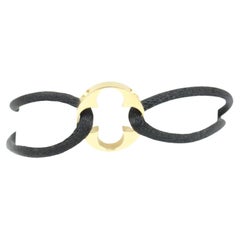 Louis Vuitton Black Cord Yellow 18k Gold Empreinte Bracelet 65lv218s