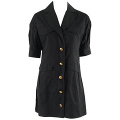 Louis Vuitton Black Cotton and Lambskin Short Sleeve Jacket - 38