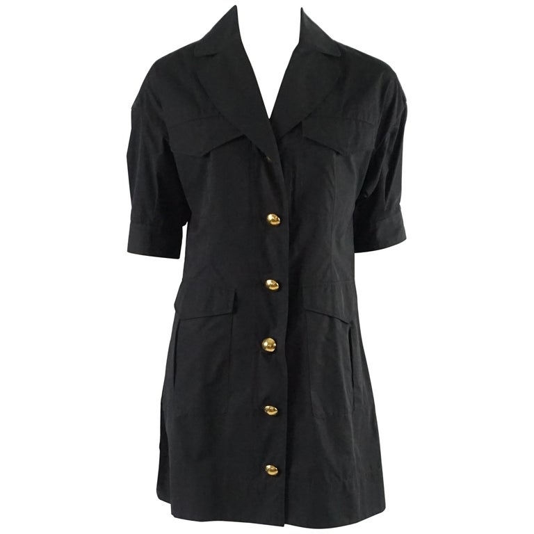 Louis Vuitton Black Cotton and Lambskin Short Sleeve Jacket - 38 For ...