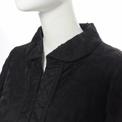 LOUIS VUITTON black cotton geometric pattern jacquard cropped jacket FR36 S