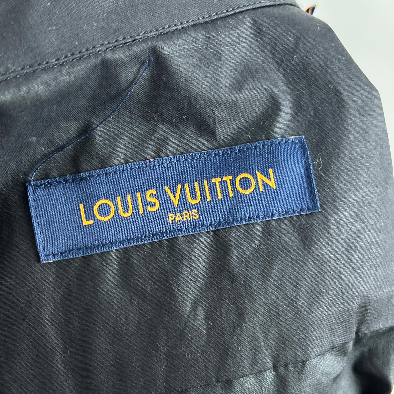 Louis Vuitton Black Cotton Plain Rainbow Men Pilot Pocket Shirt Size S In Excellent Condition In Rome, Rome